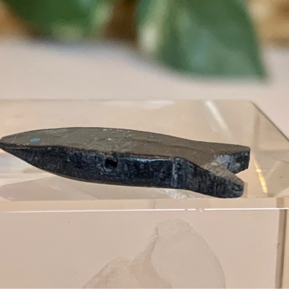 Zuni Carved Fish Fetish Bead Drilled Stone Native American Animal Carving VTG 1" - Picture 3 of 6